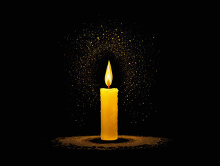 Candle in the Dark: Abstract Symbol of Hope and Resilience