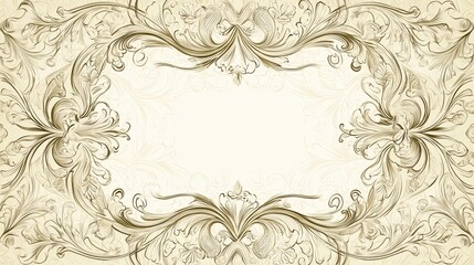 Elegant Easter Card Design with Ornate Floral Borders in Cream Tones for Sophisticated Greetings