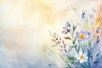 Elegant Easter Day Card Template with Watercolor Florals for a Refined Design