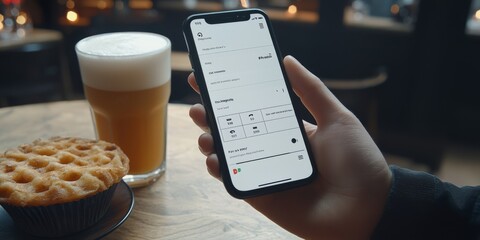 Mobile Payment App Splitting Bill Friends Dinner Restaurant Drinks Dessert Technology