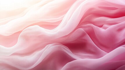 Fototapeta premium Soft pink and white fabric with flowing waves and ombre effect.