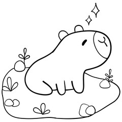 Groovy St. Patrick's Day Capybara Clipart 