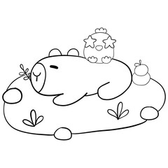 Groovy St. Patrick's Day Capybara Clipart 