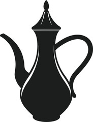Silhouette Vector of Traditional Arabic Coffee Pot Design