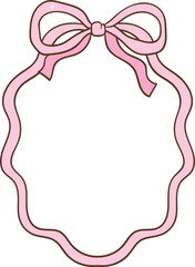 Whimsical Hand-Drawn Ribbon Bow Frame 
