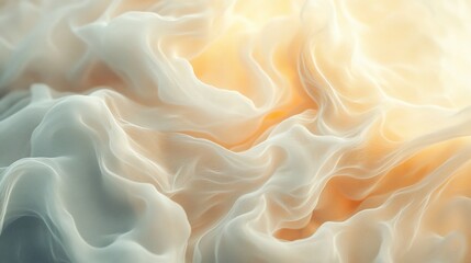 Obraz premium Abstract swirling beige and white fabric texture.