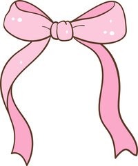 Whimsical Hand-Drawn Ribbon Bow 
