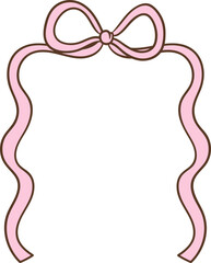 Whimsical Hand-Drawn Ribbon Bow Frame 
