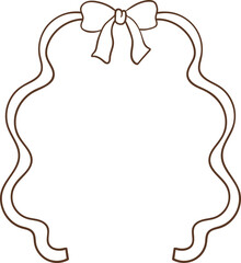 Whimsical Hand-Drawn Ribbon Bow Frame 
