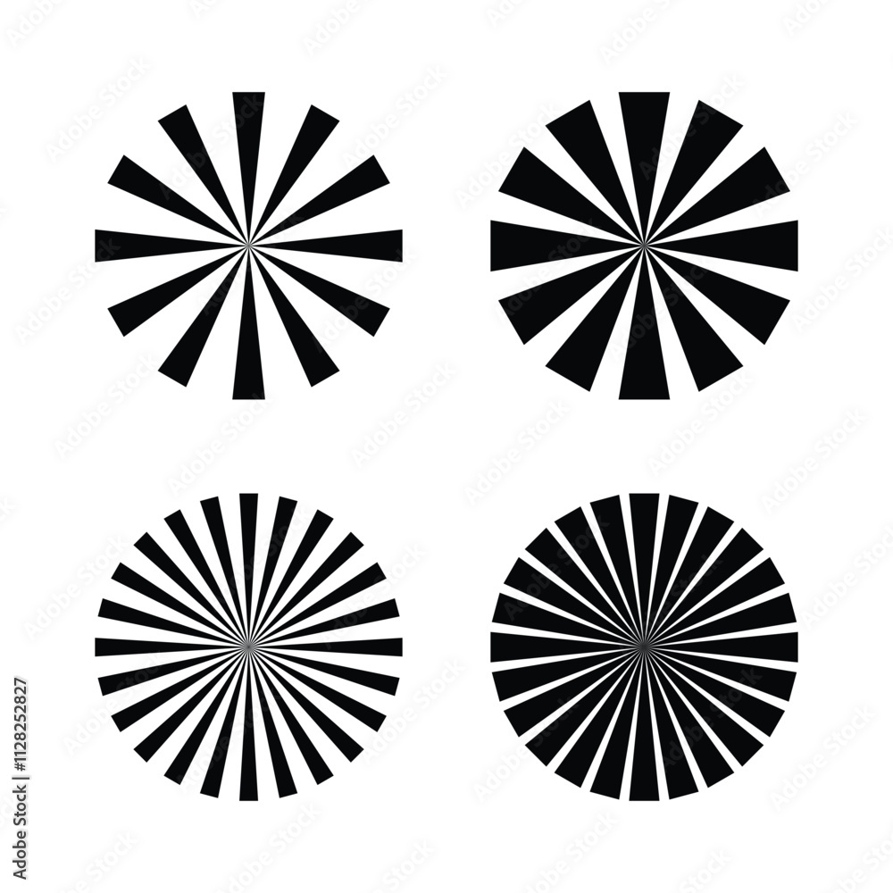 Poster set of starburst. sunburst radial. burst beams.sun rays. sunburst element. explosion. fireworks blac