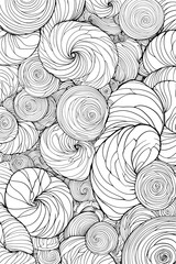 Fototapeta premium Whimsical Spiral Mandala - Coloring Page for Adults