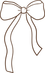 Whimsical Hand-Drawn Ribbon Bow 

