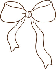 Whimsical Hand-Drawn Ribbon Bow 
