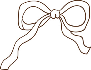 Whimsical Hand-Drawn Ribbon Bow 
