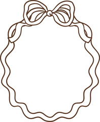 Whimsical Hand-Drawn Ribbon Bow Frame 
