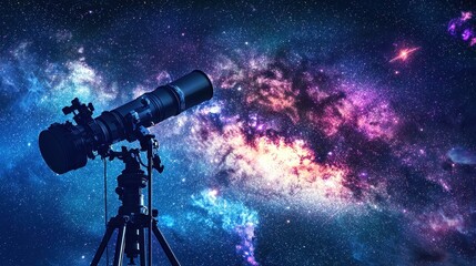 Telescope Viewing the Milky Way Galaxy