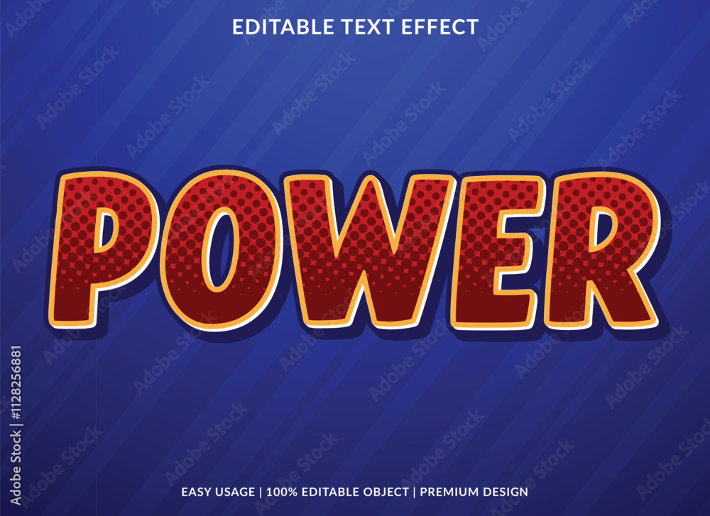 Poster power editable text effect template use for logotype title and headline sticker