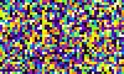 This vibrant and abstract pixel pattern background, with its energetic colors, is ideal for contemporary art projects, digital illustrations, and