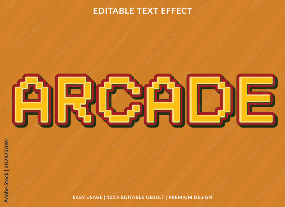 Poster arcade editable text effect template use for logotype title and headline sticker