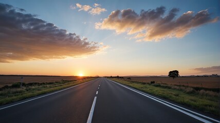 Naklejka premium a long road