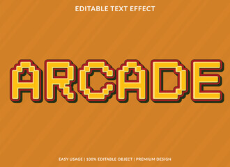 arcade editable text effect template use for logotype title and headline sticker