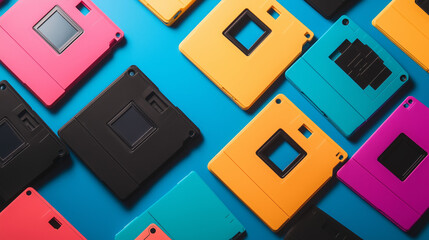 Colorful Retro Floppy Disks