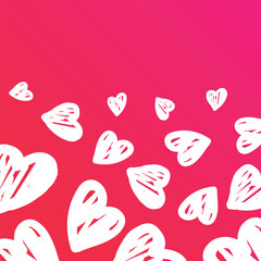 Hand-Drawn Valentine's Day Pattern with Doodle Hearts