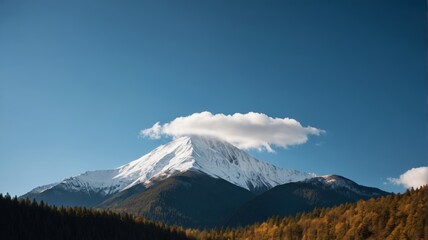 Fototapeta premium a mountain covered in snow