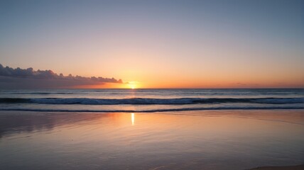 Naklejka premium a sunset on the beach