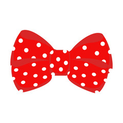 Red polka dot bow tie ,vector illustration
