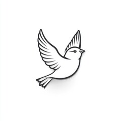 Obraz premium Simple line art drawing of a bird in flight.