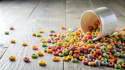Spilled breakfast cereal on floor , mess, food, morning, accident, clumsy, kitchen, cleaning, spilled, scattered, scattered, colorful
