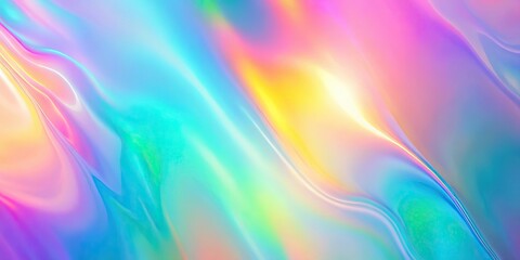 Holographic gradient in soft pastel colors transitioning on multicolored background, Holographic, Gradient, Pastel