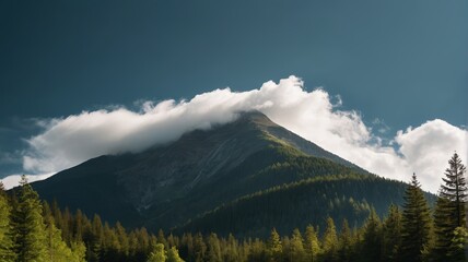 Fototapeta premium a mountain with a forest