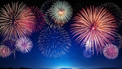 new year background of the night sky with festive fireworks