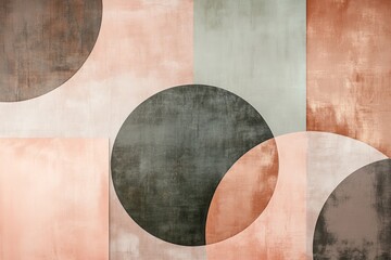 Modern Abstract Geometric Art with Soft Pastels and Circular Shapes for Stylish Home Decor and Contemporary Interiors