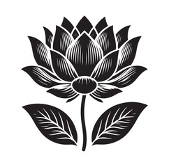Obraz premium lotus flower silhouette vector illustration