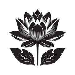 Obraz premium lotus flower silhouette vector illustration