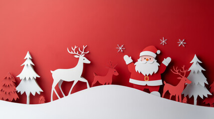 Christmas Santa and His Reindeer Adventure.elebrate the holiday spirit with a delightful cartoon background featuring Santa Claus and his merry reindeer.