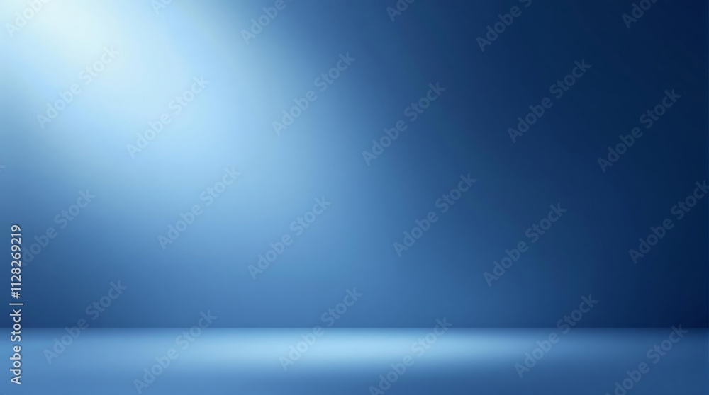 Poster abstract gradient blue background with light spotlight effect.