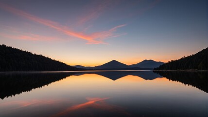 Fototapeta premium a lake with a mountain in the background