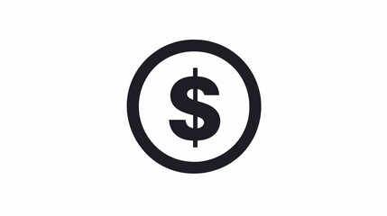 Obraz premium Minimalistic black and white dollar symbol on a white background