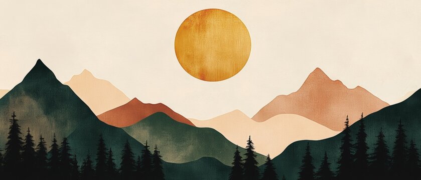 Sonnenuntergang &Atilde;&frac14;ber sanften Bergen