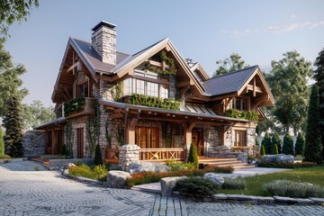 Naklejka premium house wooden