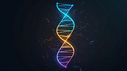 Vibrant DNA Helix: A Colorful Representation of Genetic Code