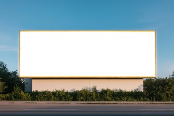 blank theater marquee with clean lines and subtle illumination framed by modern sleek design