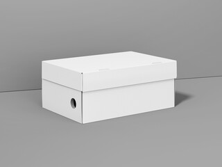 White Blank Shoes Box Packaging Mockup 3D Render