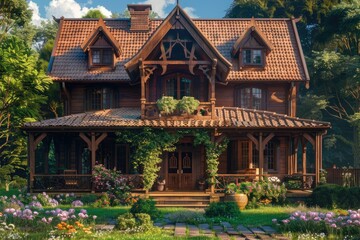Fototapeta premium house wooden