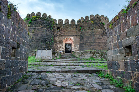 The Daulatabad Fort near Aurangabad India. Also called Deogiri fort, it's a historic fortified citadel located in Daulatabad village near Aurangabad.