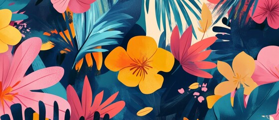 Tropische Blumenpracht in bunten Farben